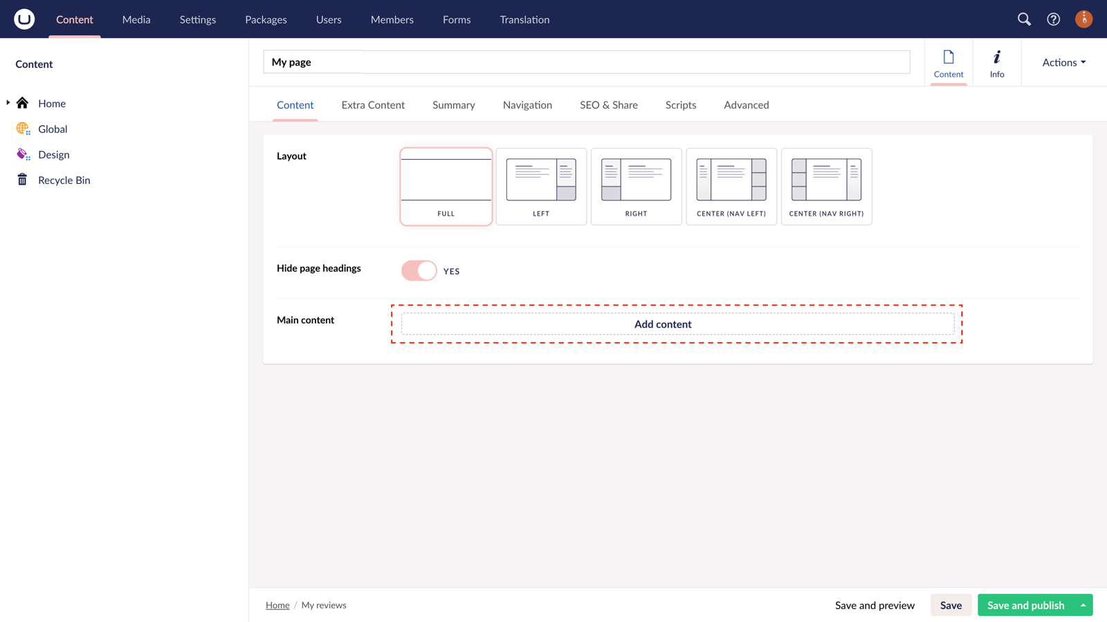 Add a modular component with uSkinned for Umbraco.