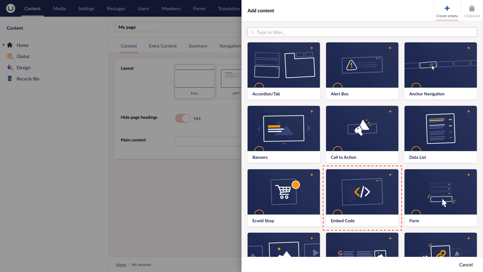 Component options with uSkinned.