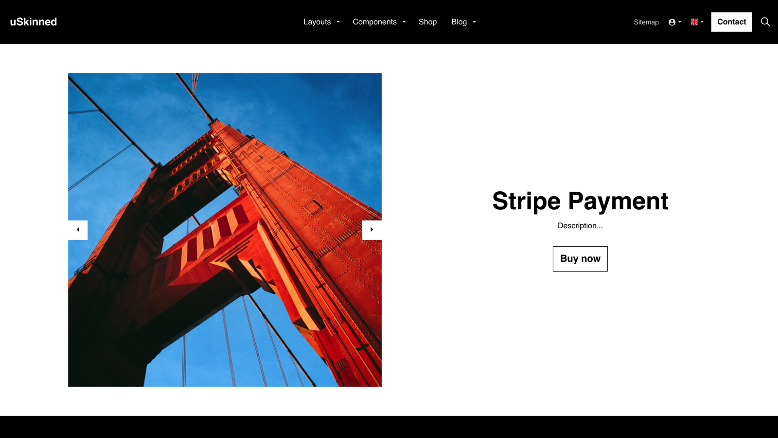 Stripe Payment link product visible to customers.